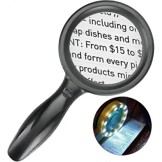 30x 60x Reading Magnifier, Rechargeable Lighted Magnifier with 33 LEDs, Dimmable Magnifying Glass for Seniors, Newspapers, Crafts, Exams, Books and W