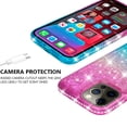 thumbnail image 5 of Compatible for Apple iPhone 13 Pro 6.1 Case, with Tempered Glass Screen Protector SOGA Diamond Liquid Quicksand Cover Cute Girl Women Phone Case - Pink / Teal, 5 of 5