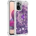 thumbnail image 3 of Case for Xiaomi Redmi Note 10 4G (Not 5G)/Redmi Note 10S with Creativity Clear Quicksand Glitter Flowing Floating Soft w/Stand Bling Diamond Sparkle Phone Case for Redmi Note 10S  Purple, 3 of 14