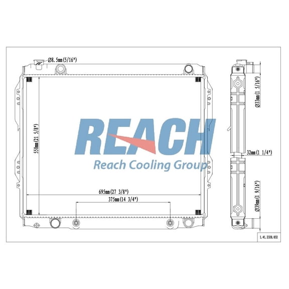 REACH 41-2320 Radiator for 06-00 Toyota Tundra, Automotive Radiator Replacement Part