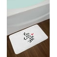 thumbnail image 2 of Love Bath Mat, Brush Stroke Effect Style Calligraphy Art Handwritten Love Quote Romantic, Non-Slip Plush Mat Bathroom Kitchen Laundry Room Decor, 29.5 X 17.5 Inches, Dark Coral Black White, Ambesonne, 2 of 2