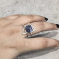 thumbnail image 5 of Natural Tanzanite Ring, Rough Tanzanite Gemstone Ring, December Birthstone, Dual Band, 925 Sterling Silver, Womens Ring, Christmas, Thanksgiving, Handmade, Statement Jewelry, Rough Gemstone Jewelry, 5 of 6