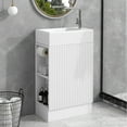 thumbnail image 2 of Harper & Bright Designs Small Bathroom Vanity with Sink 18.6", White Bathroom Vanity Cabinet with Two-tier Storage Shelf, Left or Right Orientation, 2 of 16
