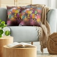 thumbnail image 5 of Ambesonne Floral Throw Pillow Cover 2 Pack, Birthday Message Fun, 18", Multicolor, 5 of 5