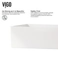 thumbnail image 2 of VIGO Matte Stone Magnolia Composite Rectangular Vessel Bathroom Sink in White with Faucet and Pop-Up Drain in Matte Black, 2 of 12