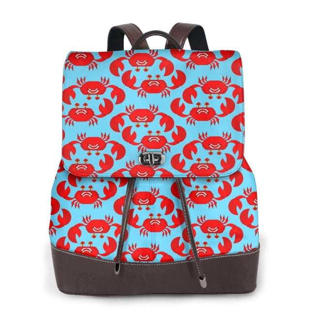 Fotbe Cartoon Crabs Mochila Bolso con Estampado para Mujer, Mochila Antirrobo de Nylon Impermeable, Bolsa Ligera de Hombro