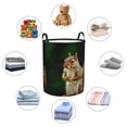 thumbnail image 4 of Fotbe Squirrels Eating Peanuts On The Tree Cesto de Ropa con Asas, Cesto Impermeable de Gran Capacidad, Bolsa de Lavado para Dormitorio, Cesto de Ropa con Ruedas y Asas-Medium, 4 of 6