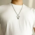 thumbnail image 2 of Stainless Steel Geometric Pendant Inverted Triangle Necklace for Men, BFF Necklace for 2, 2 of 6