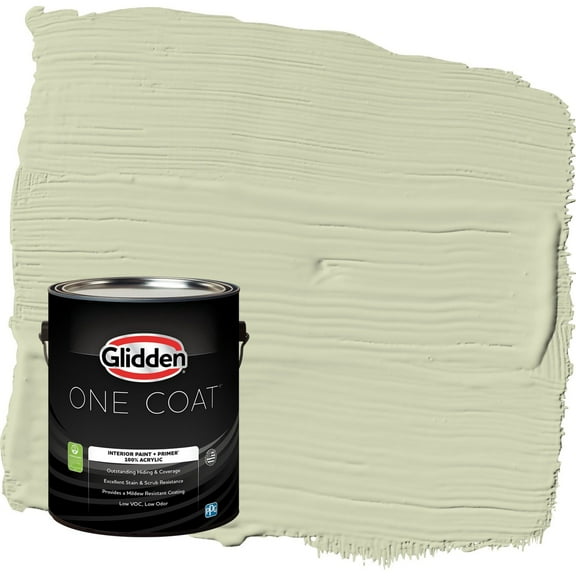 Glidden One Coat Pickling Spice / Green Semi-Gloss Interior Paint with Primer, 1 Gallon