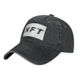 thumbnail image 3 of DouZhe Adjustable Washed Cotton Baseball Cap - NFT Blockchain Prints Vintage Dad Hat Unisex Sports Caps (Black), 3 of 5