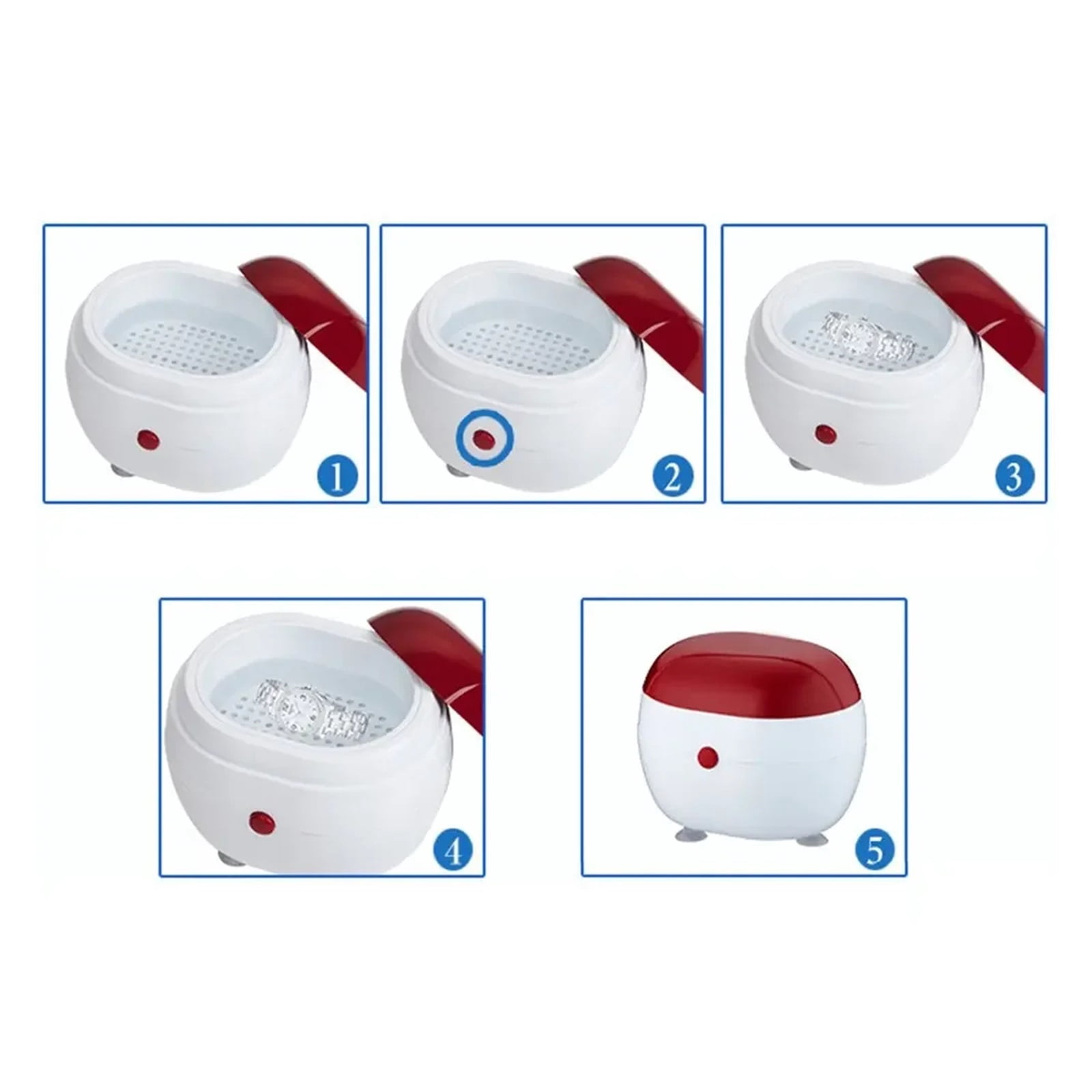 Portable Ultrasonic Cleaner for Jewelry, Lenses, Watches, Dentures - Household Washing Machine and Cleaning Box Jewelry cleaner