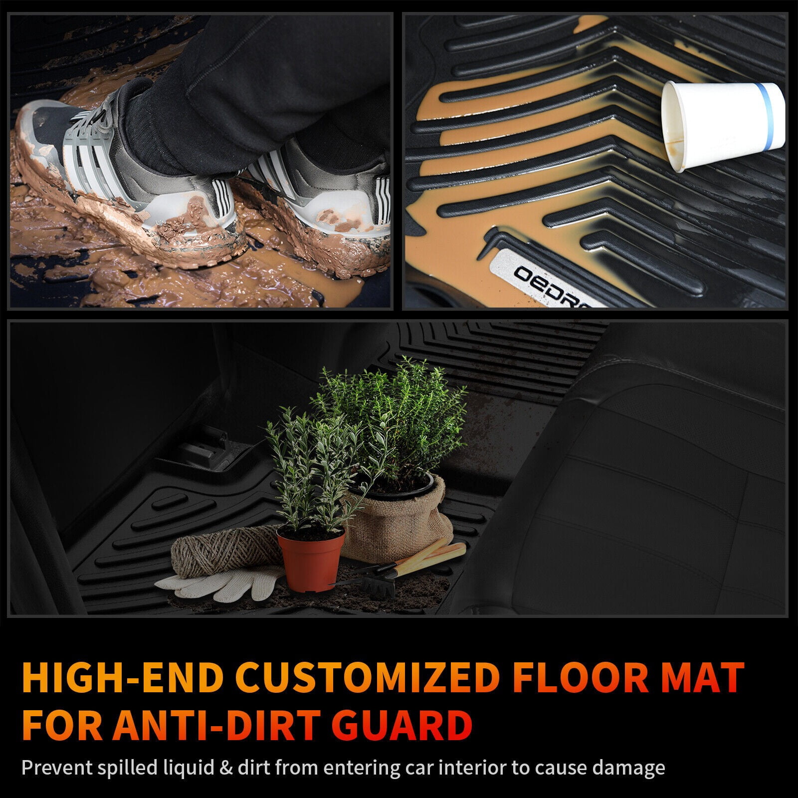 RVNI Floor Mats for Honda CR-V 2023-2024/Hybrid TPE Floor Liners 1st and 2nd Row Full Set Liners