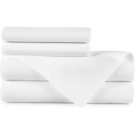 Peacock Alley Emily Sheet Sets - 100% Egyptian Cotton, 500 Thread Count Sateen Sheets for All Seasons - Dream at Home Collection - Standard, White