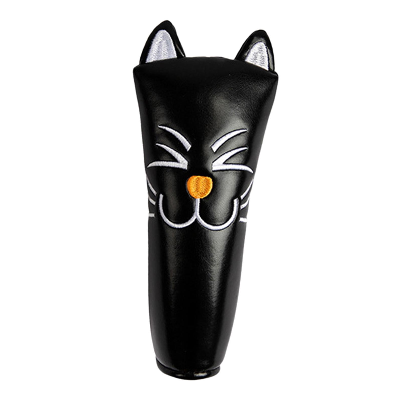 harayaa Golf Club Head Covers Mallet Putter Cat Pattern Accessories Putter Cue Headcover Straight Black