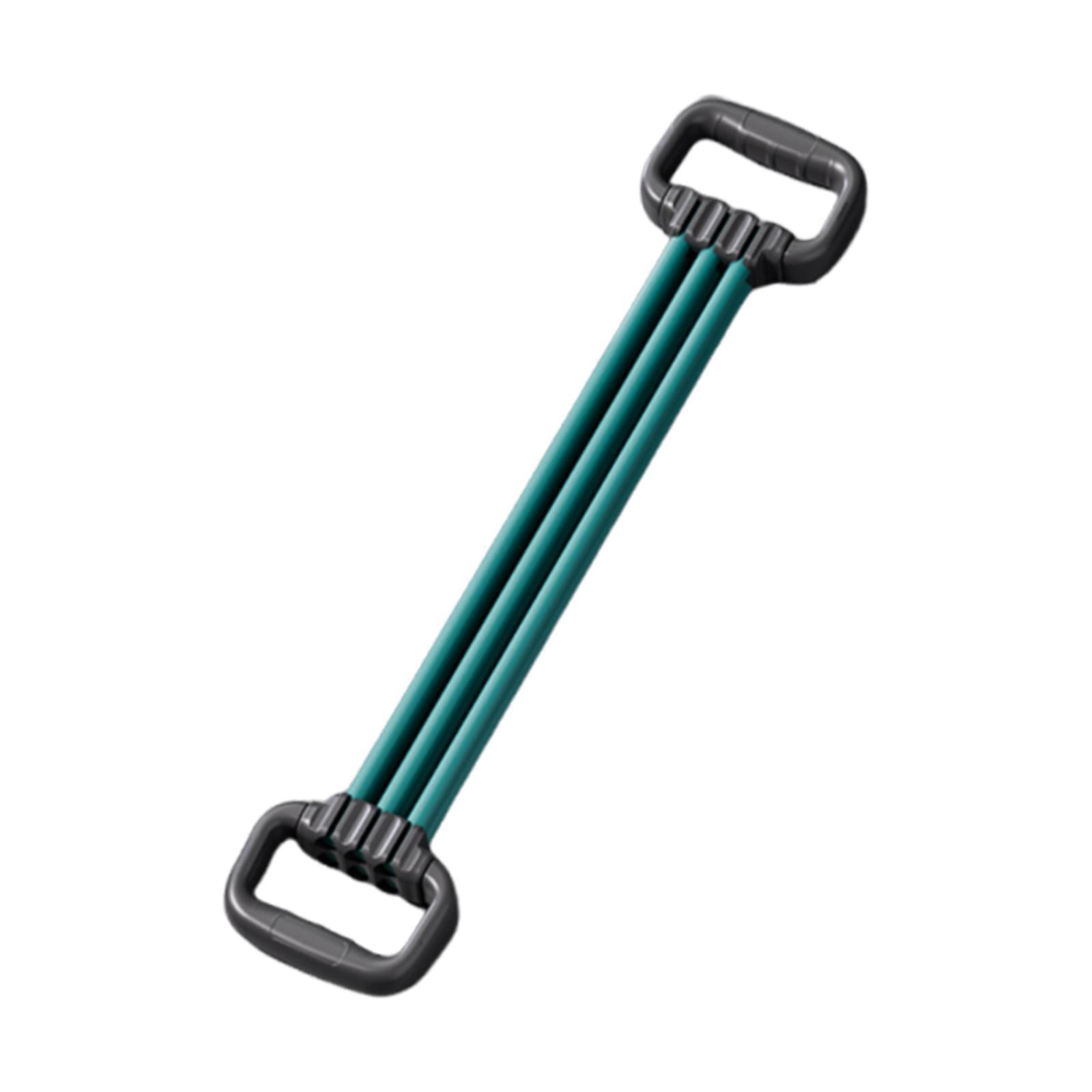 QccHieUs Chest Expander Resistance Bands 3 Ropes Resistance Adjustable Portable Pull Rope Green