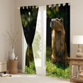 thumbnail image 3 of Erosebridal Animal Capybaras Blackout Curtains Set of 2 (52x84 Each) For Teens,Brown Green Window Curtains,Breathable Home Decor, 3 of 6