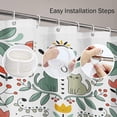 thumbnail image 3 of Shower Curtain Funny Swedish Folk Cartoon Cats Birds and Flowers Ethnic Waterproof Polyester Fabric 72 x 72 Inches Set with Hooks, 3 of 6