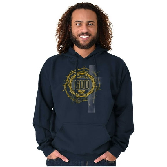 Standing With God Christian Cross Unisex Plus Fleece Graphic Hoodie Brisco Brands 4X