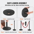 thumbnail image 5 of KFFKFF 6-Pack Stanchion Posts with Fillable Base Crowd Barriers Control Stanchions Carbon Steel Queue Pole w/ 6PCS 5FT Velvet Ropes Stanchion Set, 5 of 9