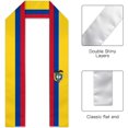 thumbnail image 2 of Emblem Colombia Flag Graduation Stole Graduate Shawl Sash Scraf Gift For Abroad Student International Study (Square), 2 of 6
