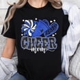 thumbnail image 1 of Playera de Mamá Cheerleader 100% Algodón con Diseño de Pompones Brillantes y Megáfono para Mujeres, 1 of 7