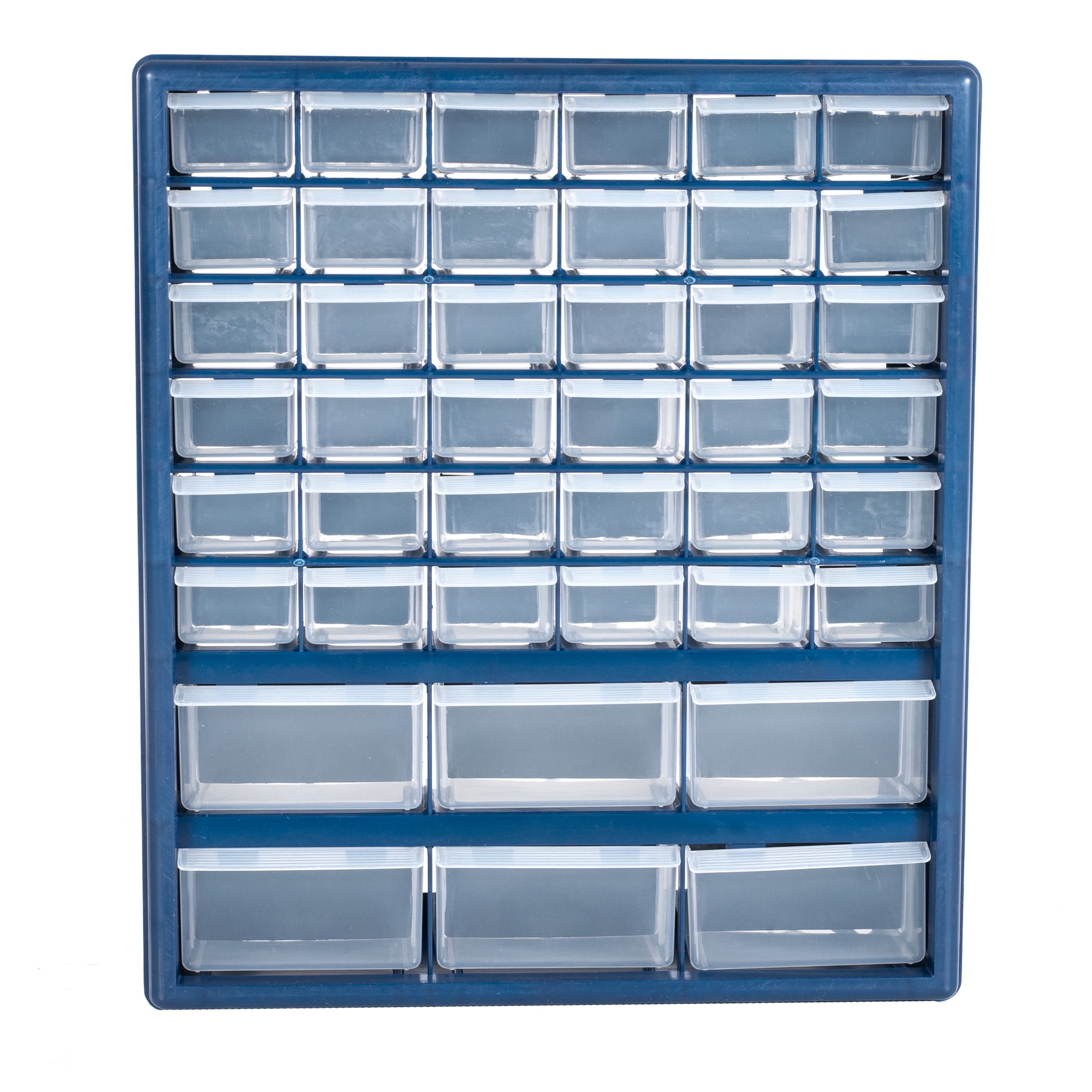 Stalwart Plastic Storage Drawers with 42 Compartments, Blue