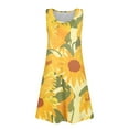 thumbnail image 7 of LTTVQM Girls Dresses Spring Sleeveless Sundresses Comfy Floral Graphic Tank Dress Holiday Crew Neck Midi Dress with Pocket Orange 3-4, 7 of 7