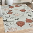 thumbnail image 1 of Floral Decorative Rug, Dutch Tulip Ottoman Flowers with Leaves Natural Ornaments of the World with Dots, Quality Carpet for Bedroom Dorm and Living Room, 6 Sizes, Pale Rust, by Ambesonne, 1 of 4