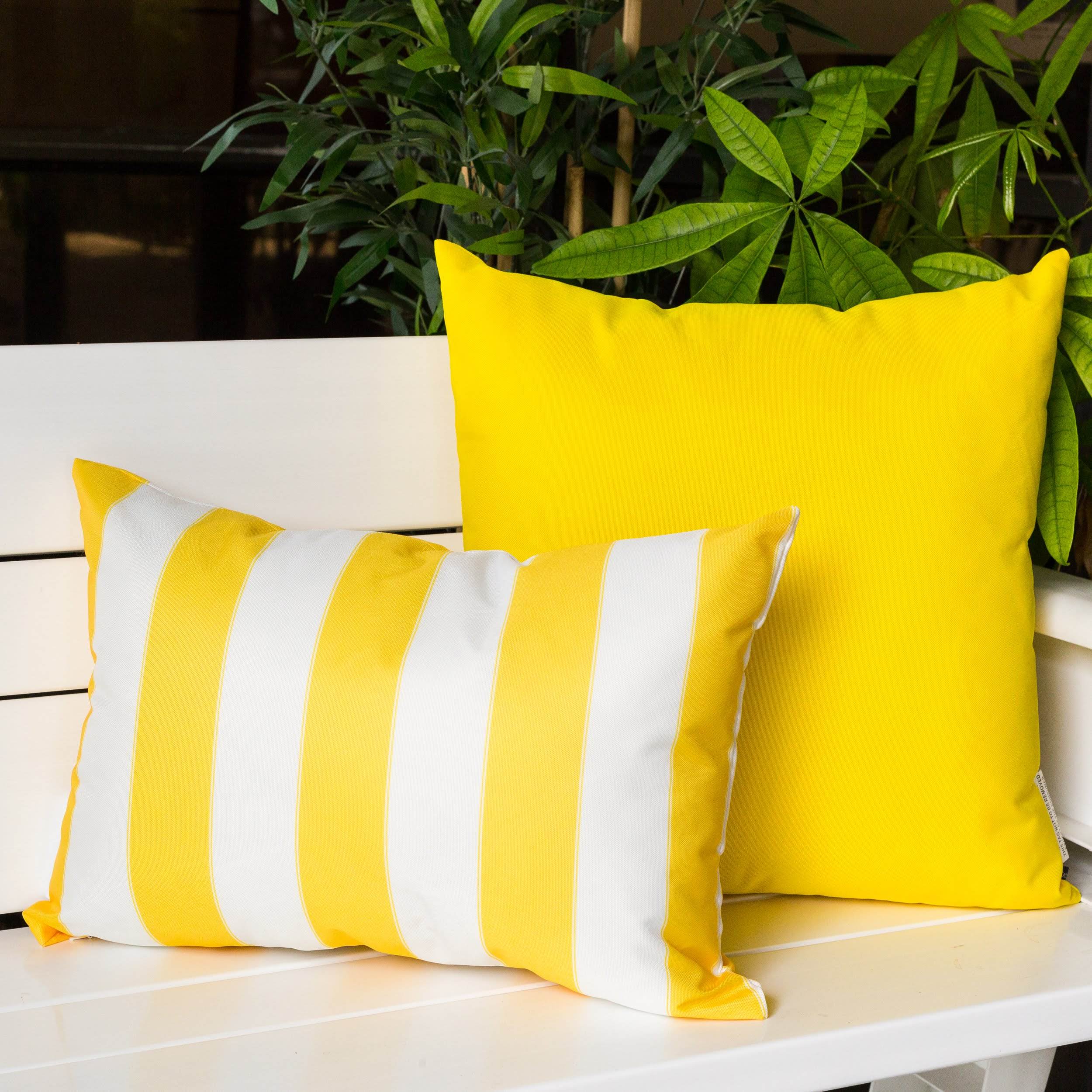 Riley Yellow Rectangular Outdoor Throw Pillow