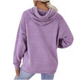 thumbnail image 4 of HAPIMO Sweatshirt for Women Long Sleeve Knit Sweater Solid Color Sweatshirt Hooded Pullover Tops Casual Jumper Teen Girls Fashion Clothes Purple L, 4 of 9