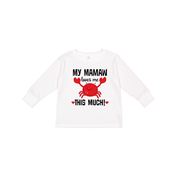 Inktastic Mamaw Loves Me Grandson Gift Boys or Girls Long Sleeve Toddler T-Shirt