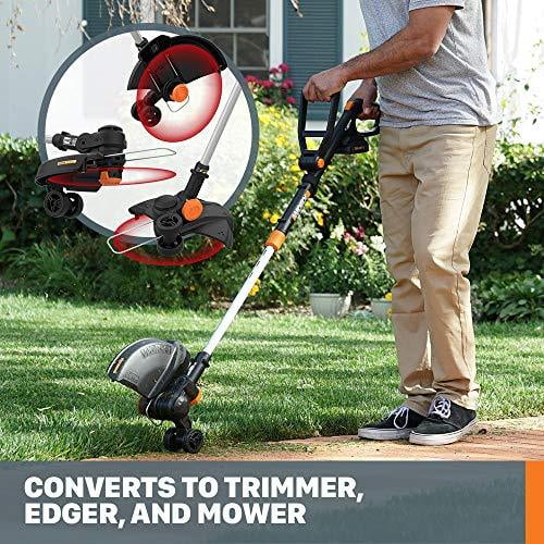 Worx WG170.3 GT Revolution 20V PowerShare 12 Grass Trimmer Edger Mini Mower 4.0Ah Battery and Charger Included Black and Orange Walmart