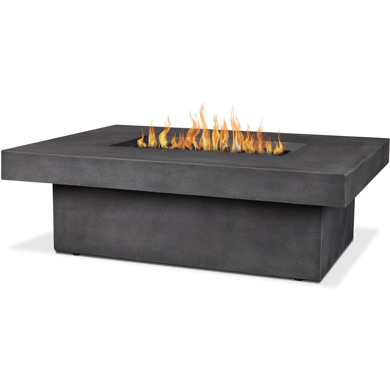 Hickory Bay 60 Inch Rectangular Steel Natural Gas Fire Pit Table in Gray by BBQGuys Signature