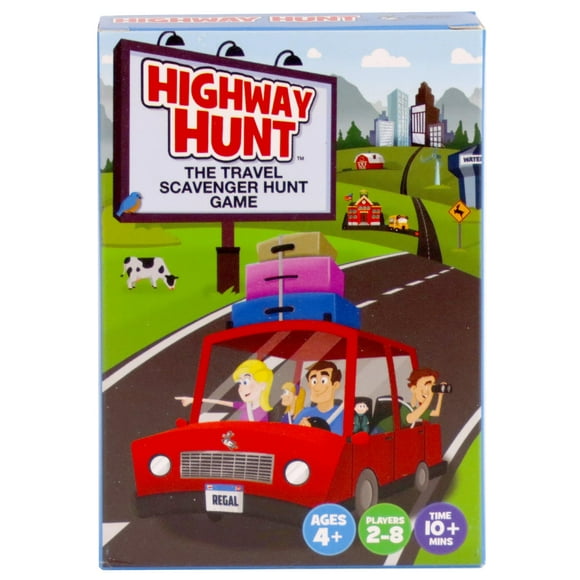 Regal Games - Highway Hunt Card Game - Travel Scavenger Hunt Game - For Family Vacations Car Rides & Road Trips - 2.75X 4 Card Size - 54 Count - 2-8 Players Ages 4+