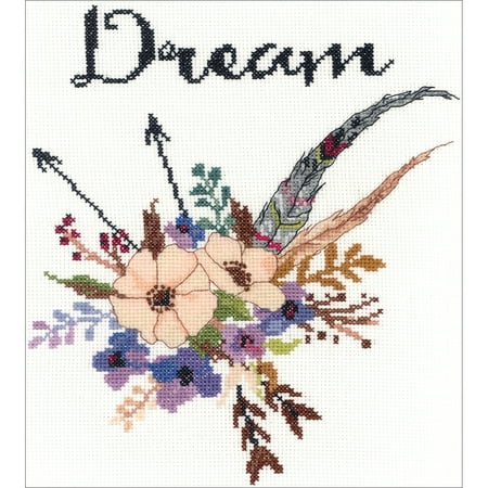 counted janlynn x10 count stitch watercolor dream cross flowers kit