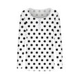 thumbnail image 6 of VEKDONE Ribbed Kint Shirts for Women Button Down Square Neck Long Sleeve Blouse Polka Dot Print Tunic Tops Casual Stretch Slim Fit Underwear Shirts Fall Fashion Clothes, 6 of 6