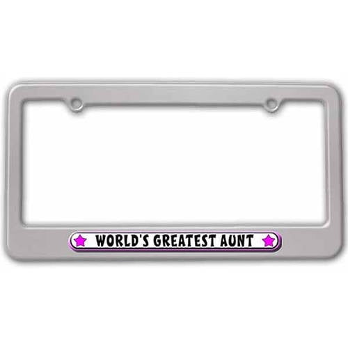 World's Greatest Aunt License Plate Tag Frame, Multiple Colors