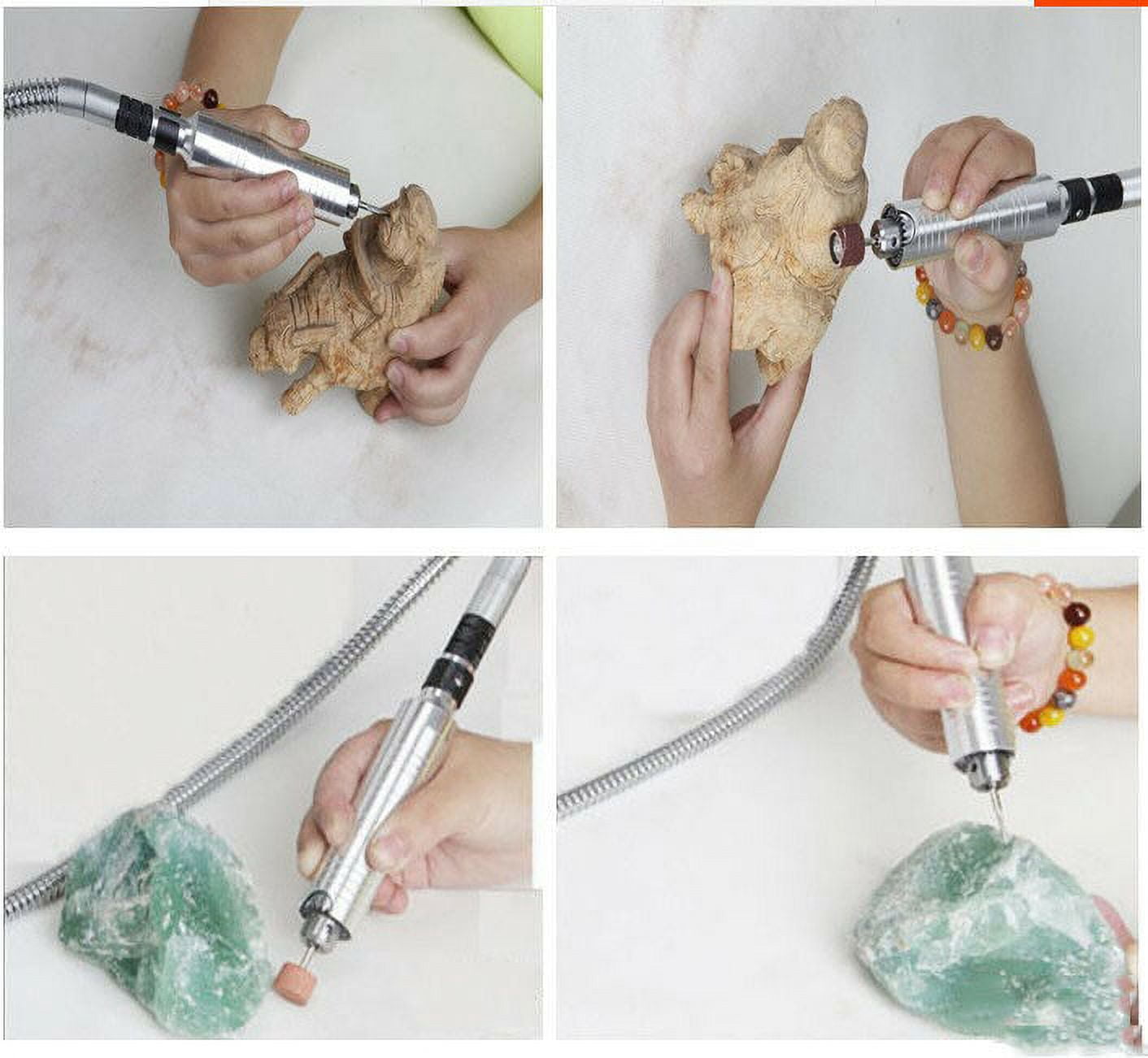 Upgraded 110V Gem Jewelry Rock Bench Polishing Grinding Machine Lathe Polisher