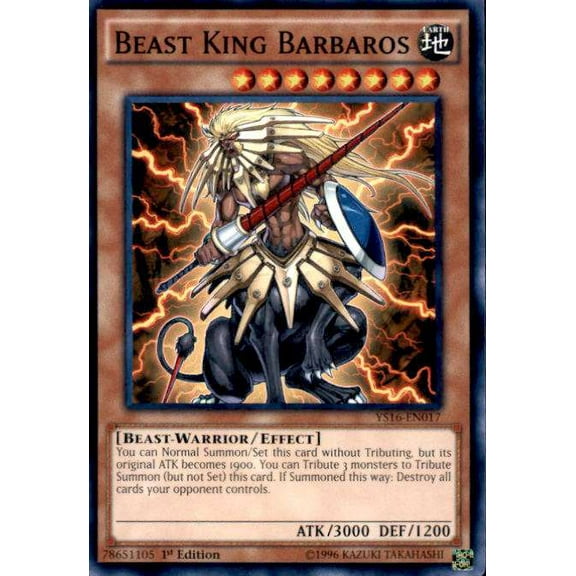 YuGiOh 2016 Starter Deck Yuya Common Beast King Barbaros YS16-EN017