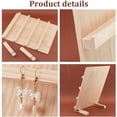 thumbnail image 4 of PH 4-Tier Wooden Earring Display Stand Retail Jewelry Display Riser Removable Showcase with Slots Rustic Earring Display Card Holder for Selling Craft Showing Exhibition Jewelry Storage White, 4 of 7