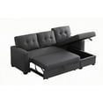 thumbnail image 2 of Modern Upholstered Pull-out Sectional Sofa (85×80×75cm, Fabric, Living Room) with Chaise, 2 of 9