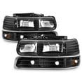 thumbnail image 2 of AKKON - Fit 2000-2006 Chevy Suburban 1500 / 2500 Tahoe SUV Black Headlights+ Bumper Signal Light+ LED Tail Brake Lamp Pair LH+RH, 2 of 7