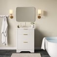 thumbnail image 6 of 24" Modern Fluted Bathroom Vanity with Basin – Freestanding Farmhouse Cabinet – 2 Drawers & 1 Turnover-Down Drawer – Easy Assembly & Cleaning – Single Ceramic Basin, 6 of 9