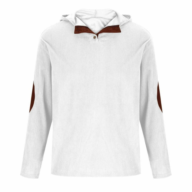 ZRGHAOYLQ Mens Corduroy Sweatshirts Long Sleeve Pullover Hoodies