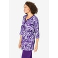 thumbnail image 3 of Woman Within Plus Size 7-Day Three-Quarter Sleeve Grommet Notch Tunic, 3 of 5