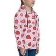 thumbnail image 3 of Lsque Hand Drawn Strawberry Patten Youth Hoodie Sweatshirt Pullover with Kangaroo Pocket Boys and Girls Hoodie Warm Hoodie for Kids-Large, 3 of 6