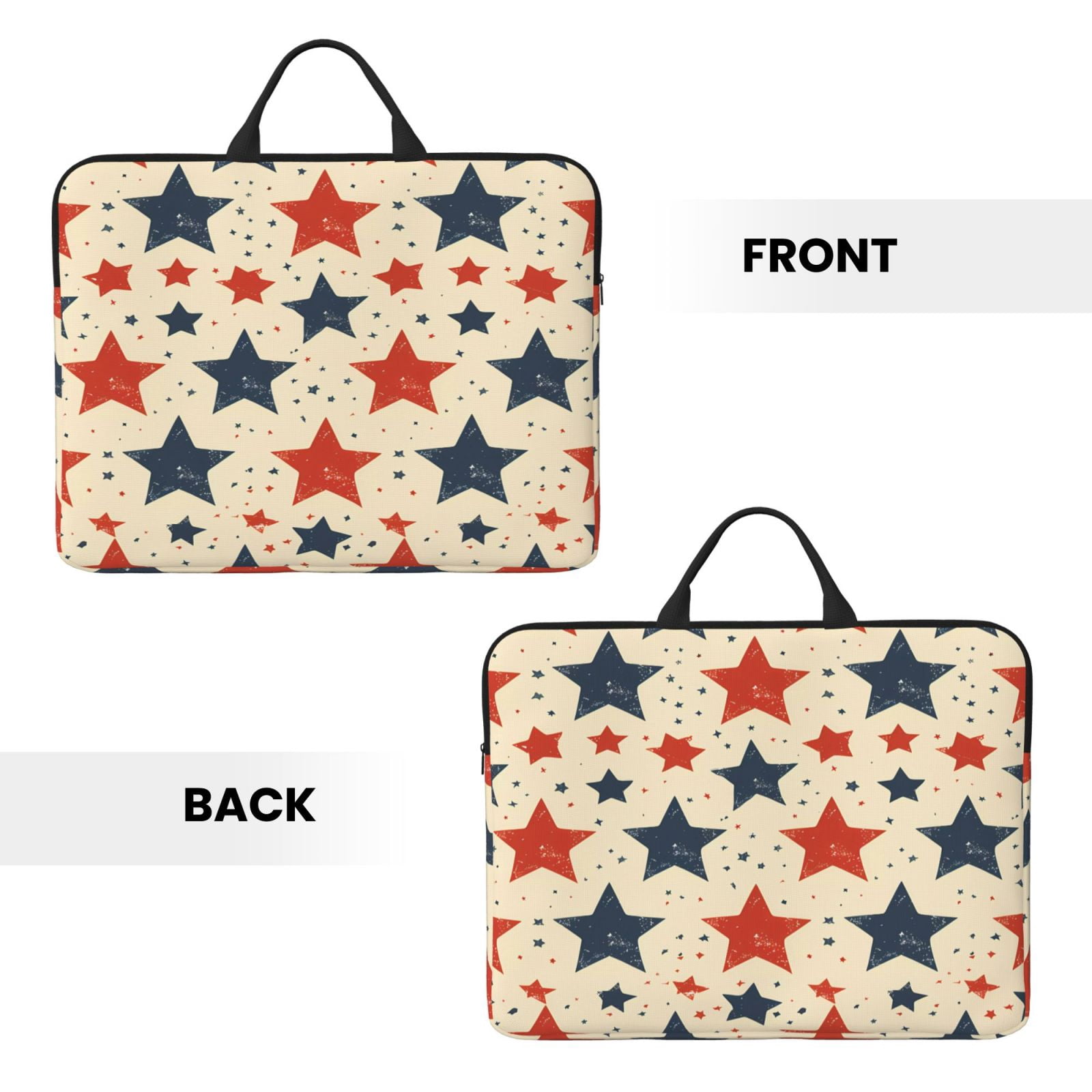 Laptop Sleeve Bag For Women Men 14inch Waterproof Durable Protective Computer Carrying Cover Handle Laptop Case Bag Independence Day Theme Elements Star (8)