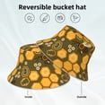 thumbnail image 5 of Bingfone Bees And Honeycombs Bucket Hat For Men Women,Packable Reversible Printed Sun Hats,Fisherman Outdoor Travel Hiking Beach Caps, 5 of 9