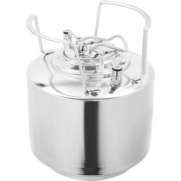 Ball Lock Keg 1.6 Gallon, Stainless Steel Small Beer Keg for Small Batch HomeBrewing, Cleaning & Dispensing