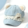 thumbnail image 5 of LUVDA Bear Ear Beret Style Newsboy Cap for Women with Lace Border and Cute Embroidery, 5 of 8